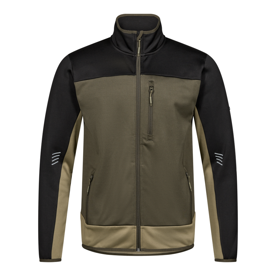 Entire Midlayer-Cardigan Forest Green/Schwarz