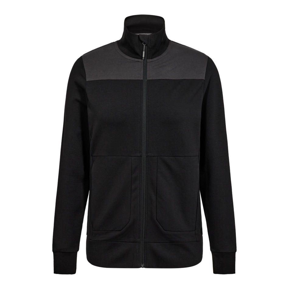 Entire Damen Sweatshirt mit Kragen Schwarz/Anthrazit Grau