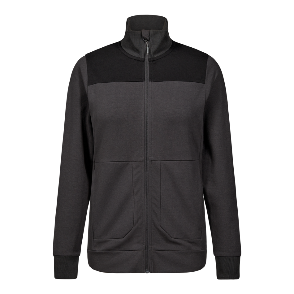 Entire Damen Sweatshirt mit Kragen Anthrazitgrau/Schwarz
