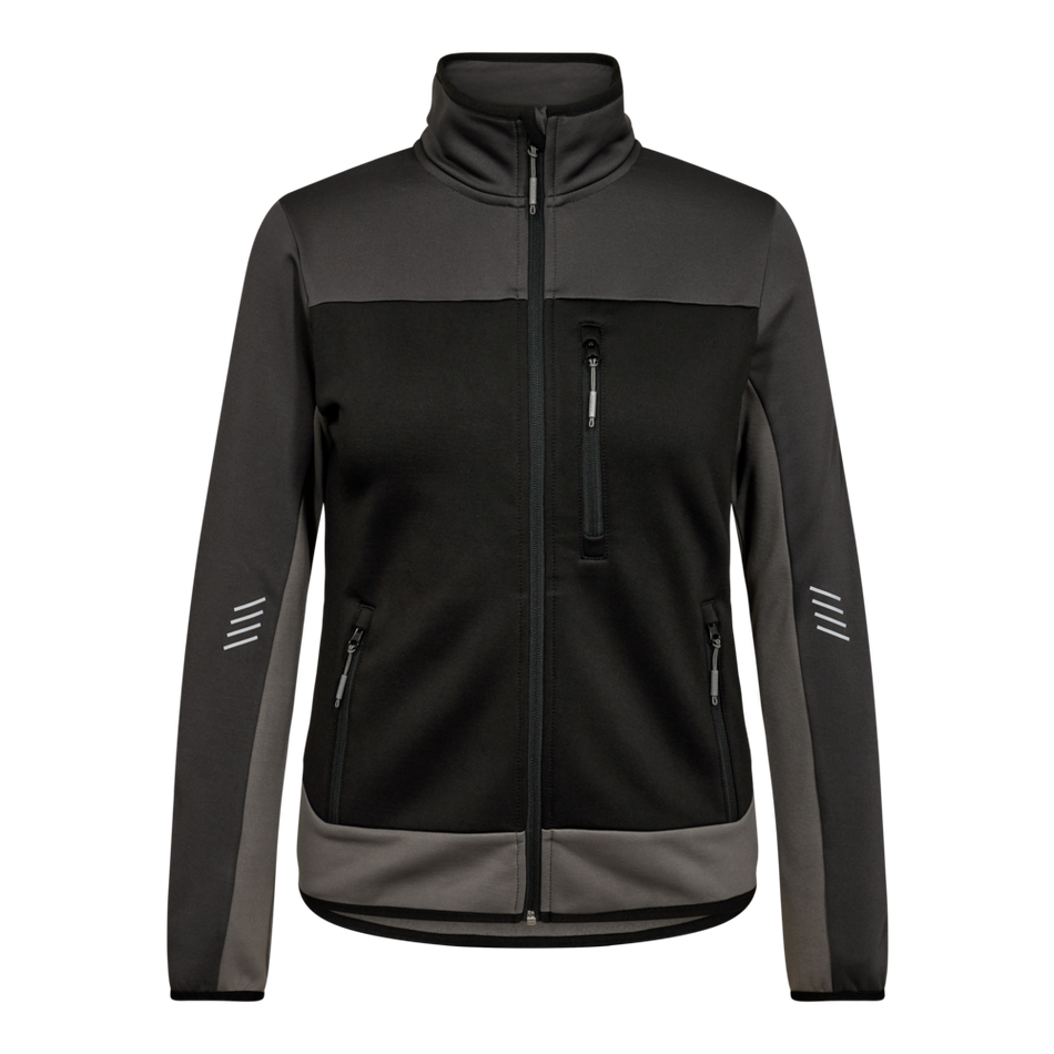 Entire Damen Midlayer-Cardigan Schwarz/Anthrazit Grau