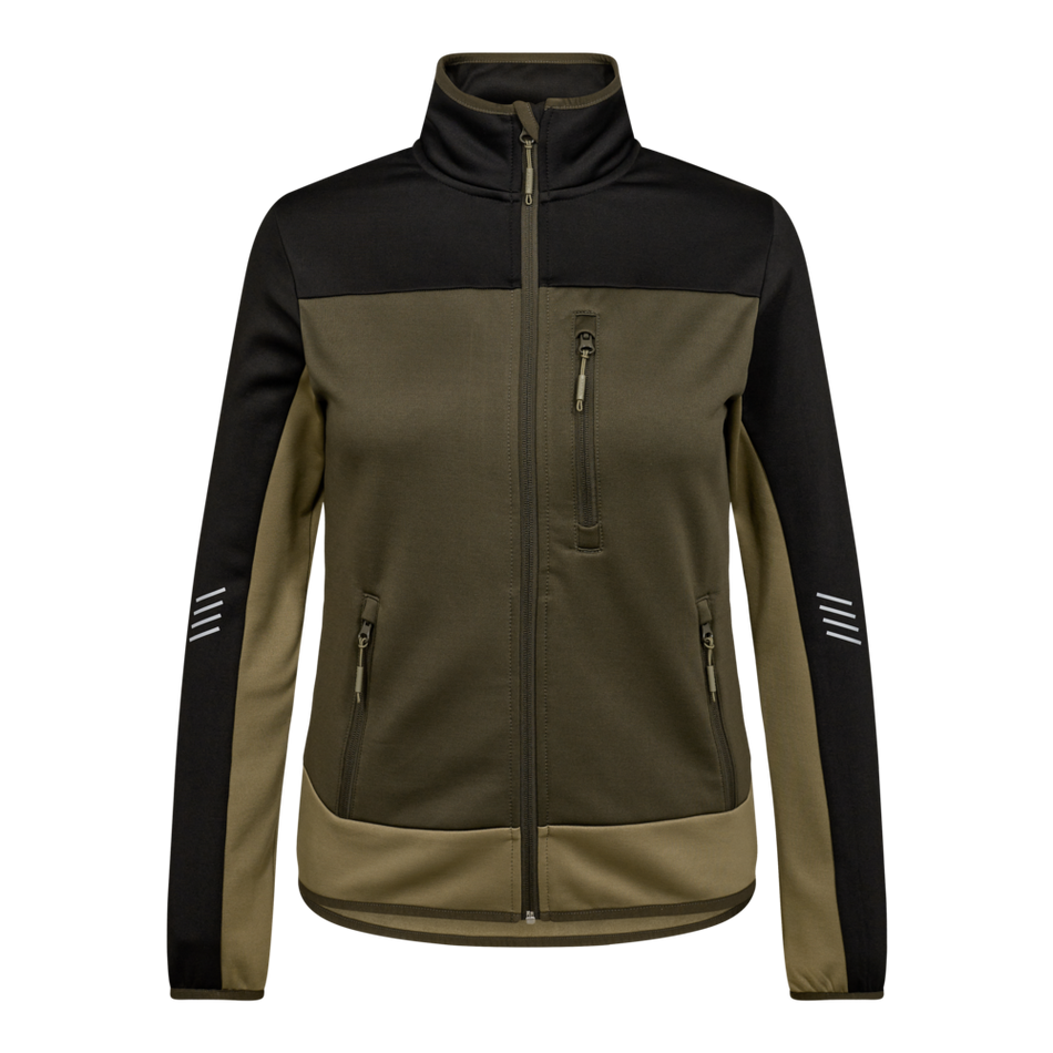 Entire Damen Midlayer-Cardigan Forest Green/Schwarz