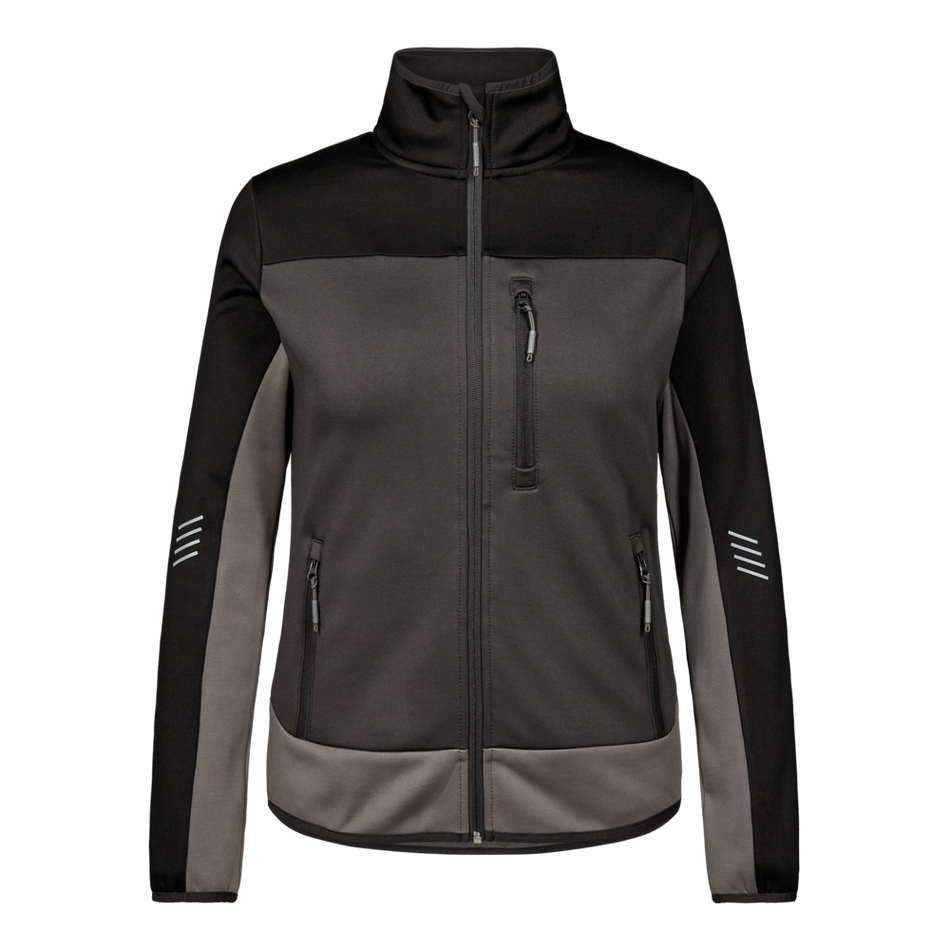Entire Damen Midlayer-Cardigan Anthrazitgrau/Schwarz