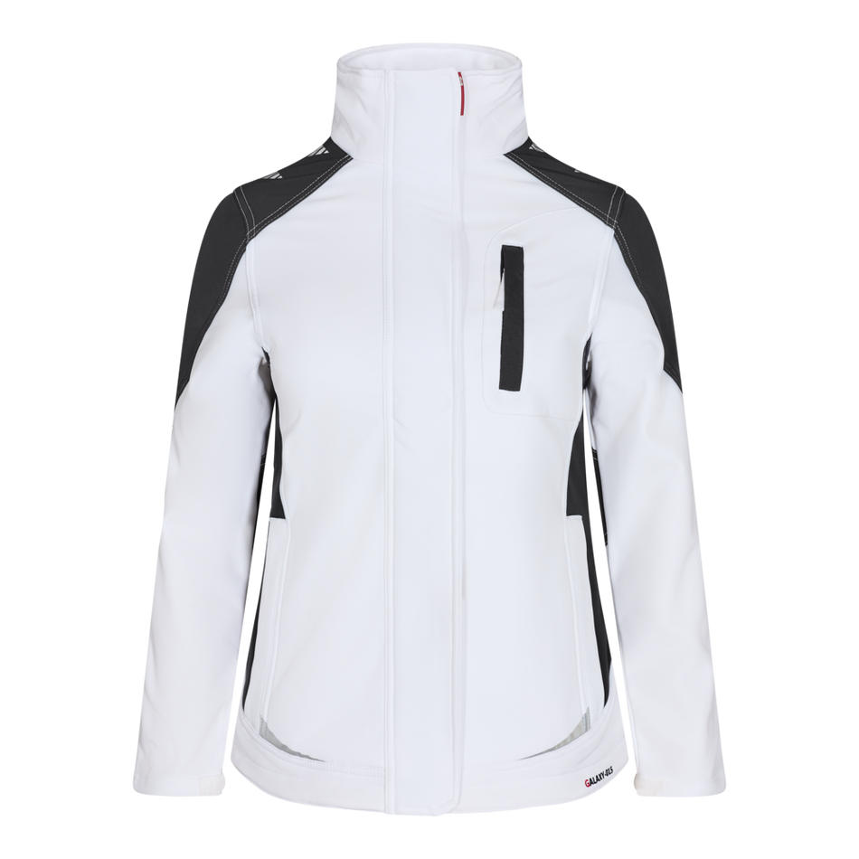 Galaxy Damen-Softshell-Jacke Weiss/Anthrazit Grau