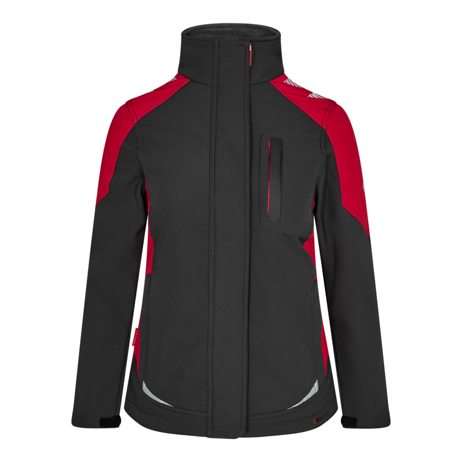 Galaxy Damen-Softshell-Jacke Anthrazit Grau/Tomato Red