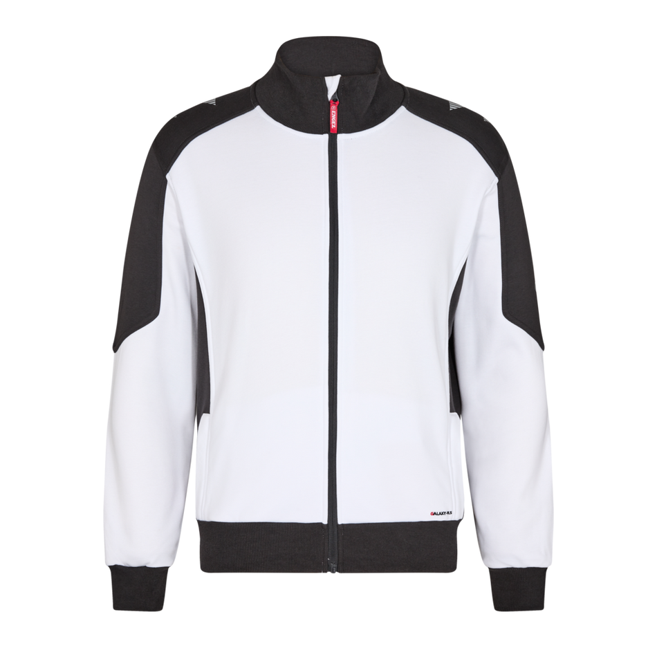Galaxy Sweat Cardigan M/Kragen Weiss/Anthrazit Grau