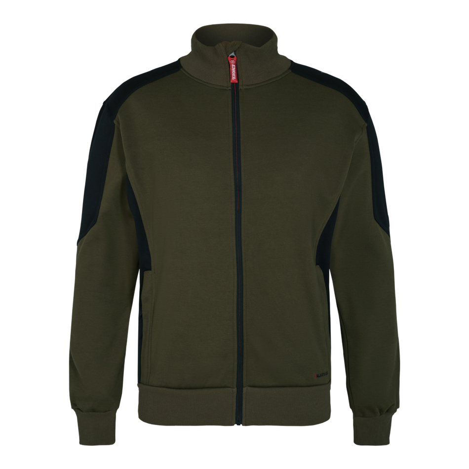 Galaxy Sweat Cardigan M/Kragen Forest Green/Schwarz