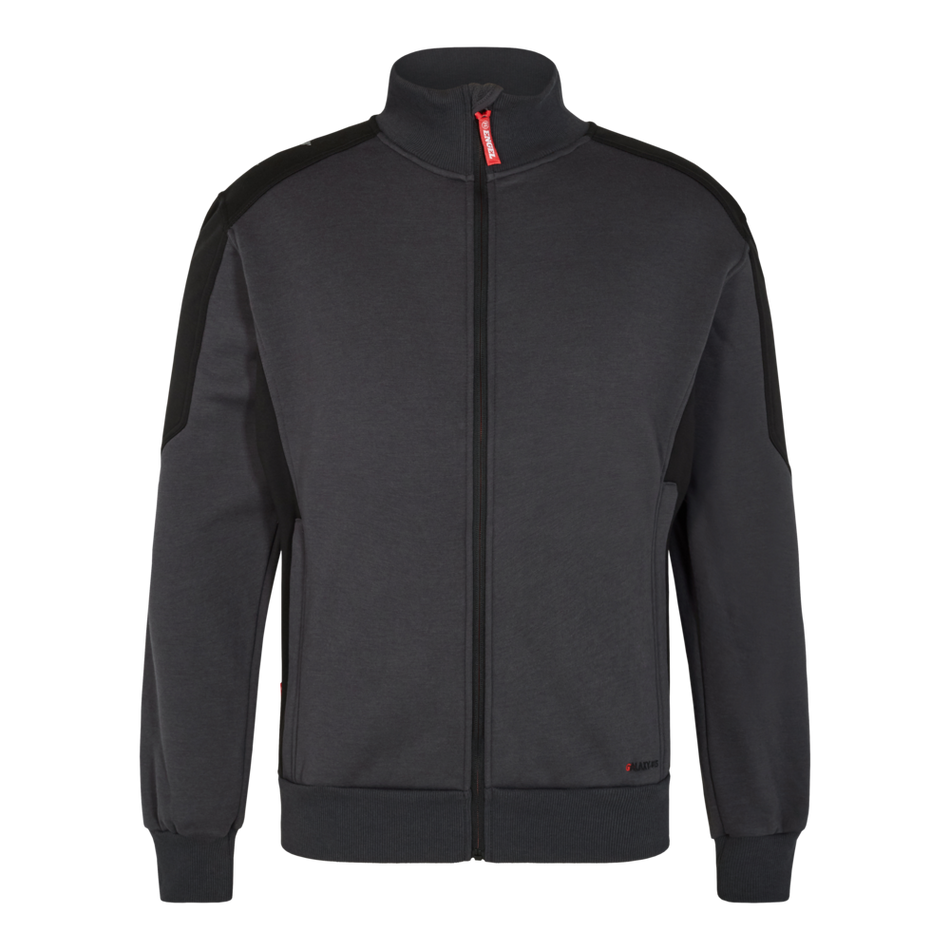 Galaxy Sweat Cardigan M/Kragen Anthrazitgrau/Schwarz
