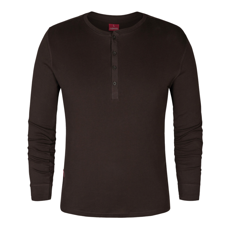 Extend Grandad langarm-Shirt Mokkabraun