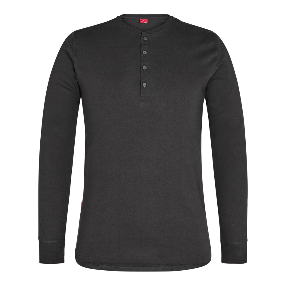 Extend Grandad langarm-Shirt Anthrazit Grau