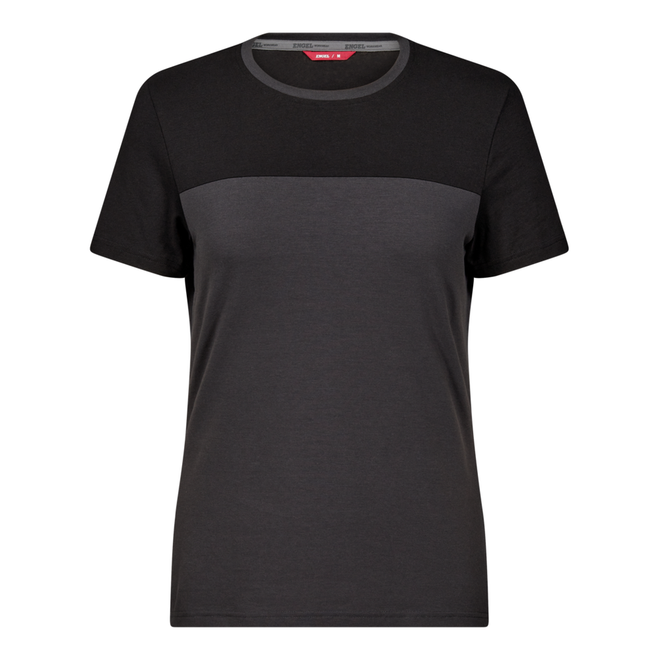 Entire Damen T-Shirt Anthrazitgrau/Schwarz