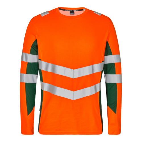 Safety T-shirt L/S Orange/Grün