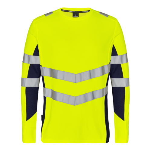 Safety T-shirt L/S Gelb/Blue Ink