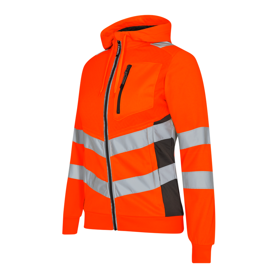 Safety Damen Sweat cardigan Orange/Anthrazit Grau