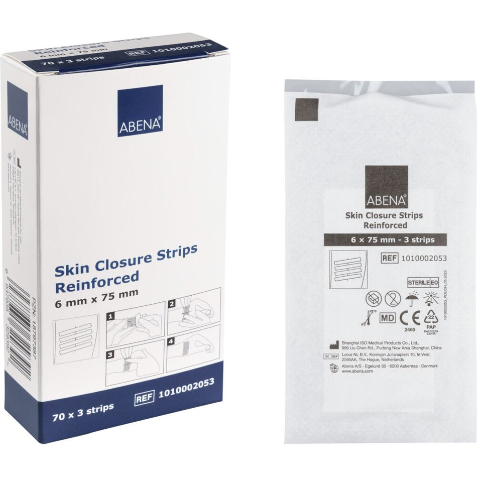 Wundnahtstreifen, Weiß, 3 Streifen/Blatt, 6 x 75 mm (70 Stück)