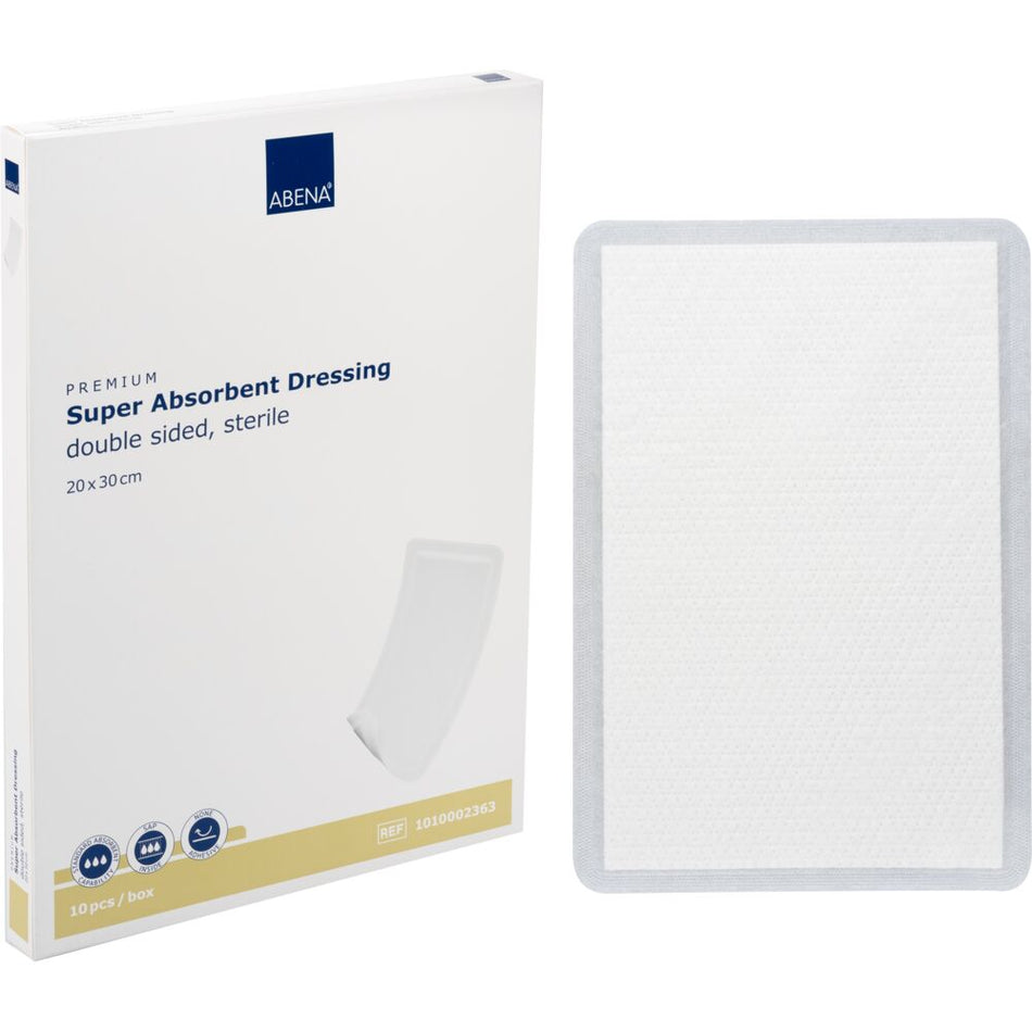 Superabsorbierende Wundauflage, Doppelseitig, 20 x 30 cm (10 Stück)
