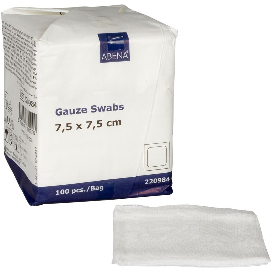 Mullkompressen, Un-Steril, 8-lagig, 7,5 x 7,5 cm (100 Stück)