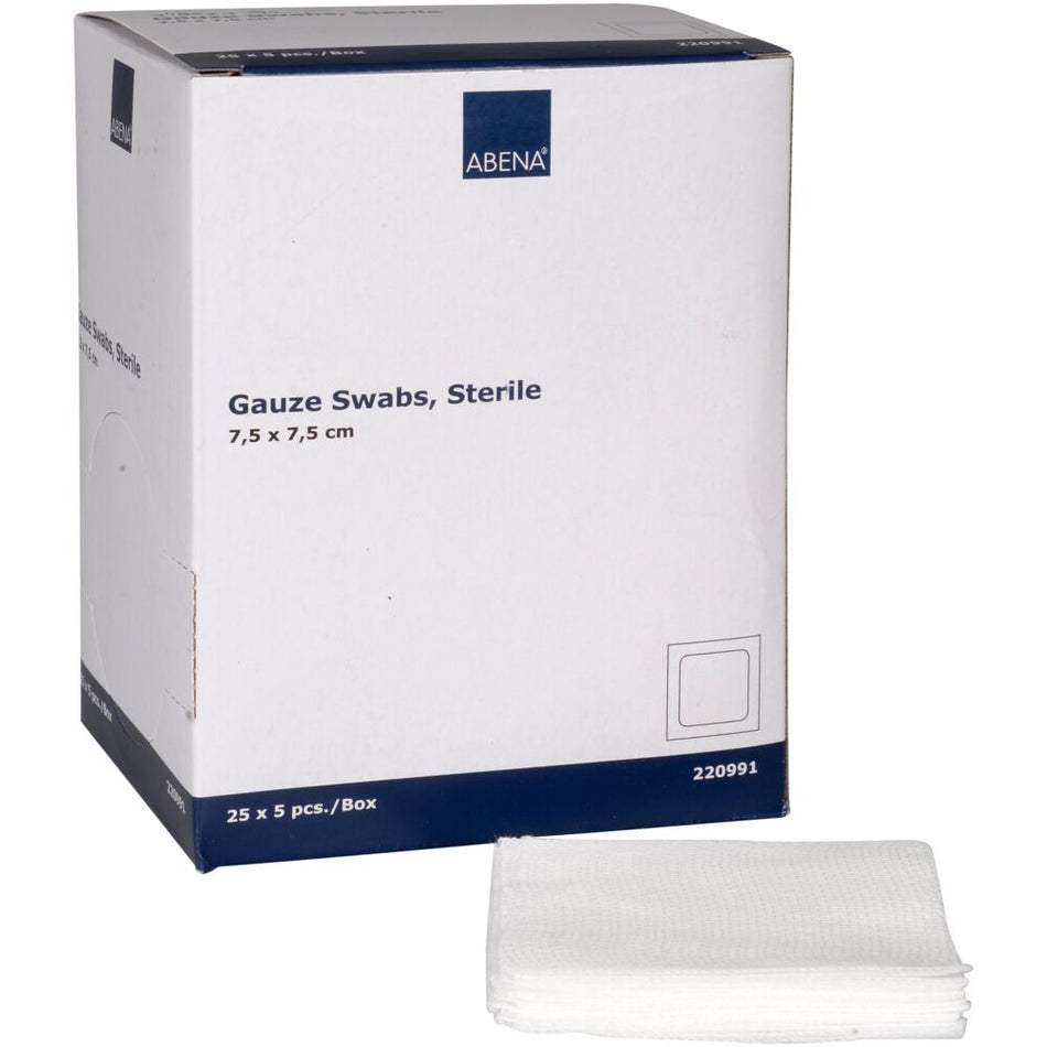 Mullkompressen, Steril, 8-lagig, 7,5 x 7,5 cm (125 Stück)