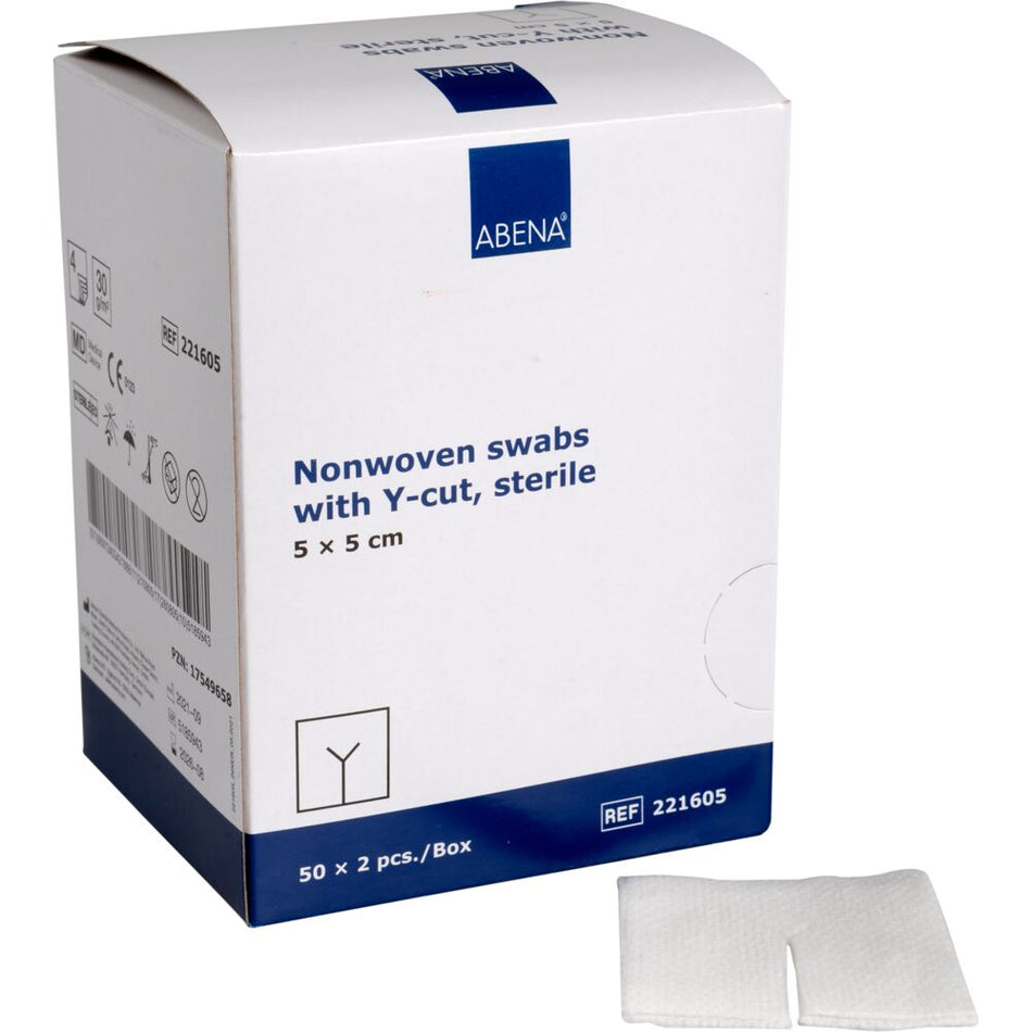 Vlies Schlitzkompresse, 4- lagig, Steril, 5 x 5 cm (100 Stück)