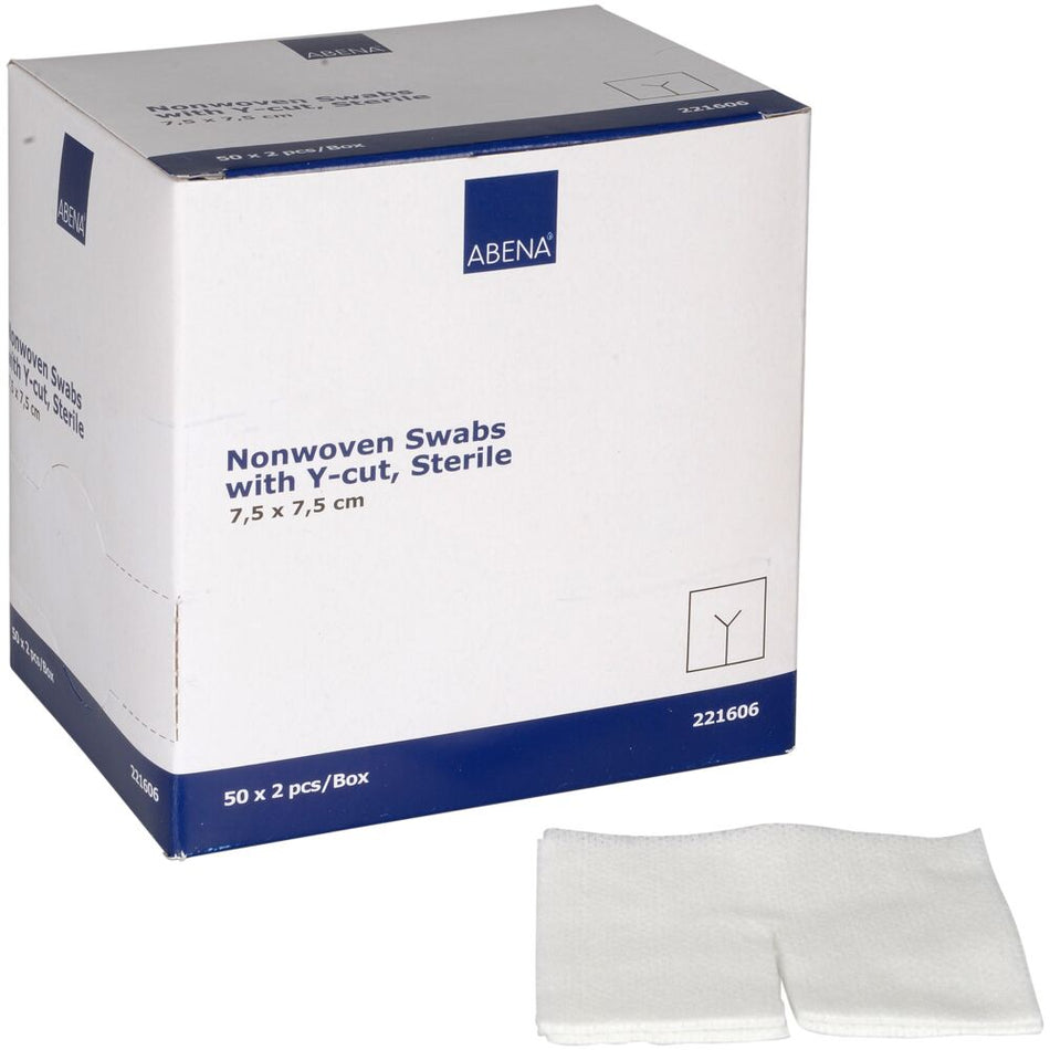 Vlies Schlitzkompresse, 4- lagig, Steril, 7,5 x 7,5 cm (100 Stück)