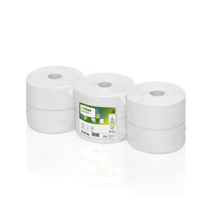 Satino Jumbo Toilet Paper | 380 m | 6 Rolls | 2-Ply | Bright White