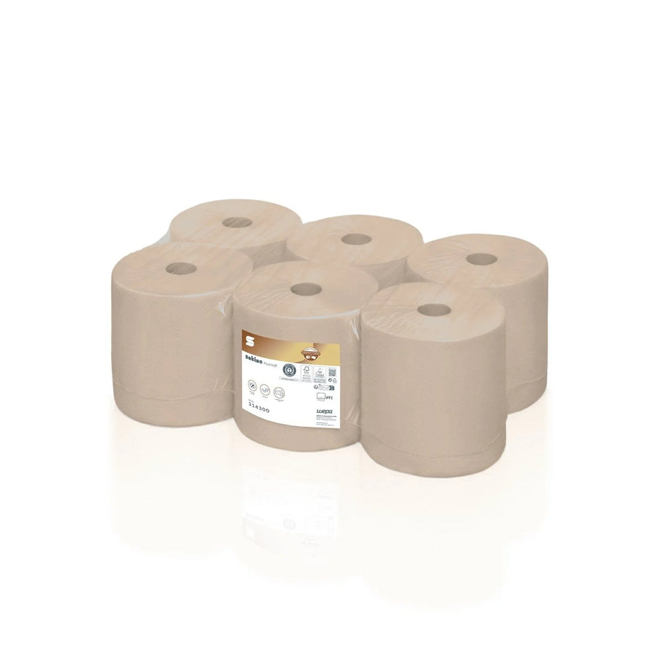 Konzept | Handtuchrolle System PureSoft | 2-lagig | beige | 6 Rollen