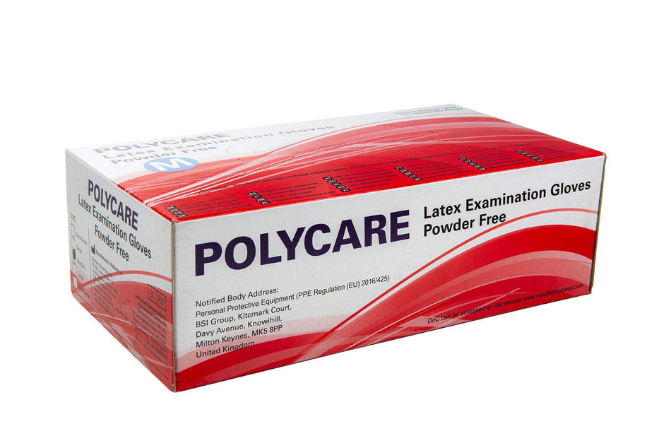 Polycare Latex Einweghandschuhe Weiß